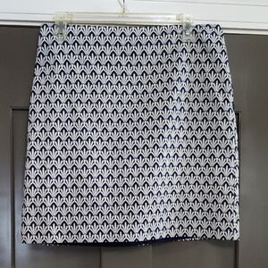 Talbots Black and White Patterned Mini Skirt